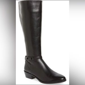 Coach Caroline Extended Knee Boots Black Leather Zip Up‎ Women’s Size 6.5B